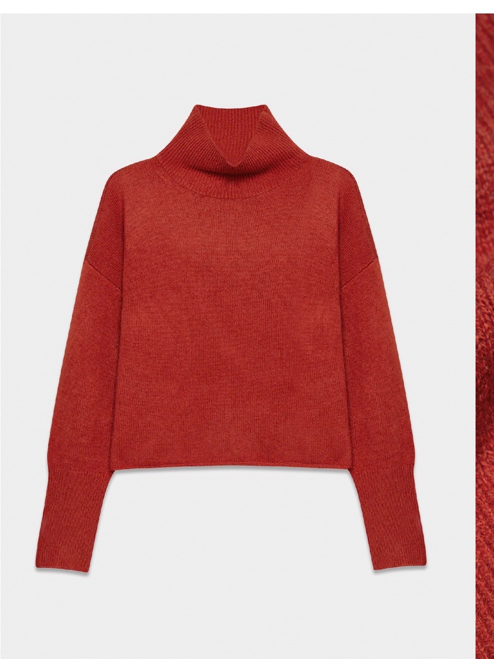 Aritzia Babaton Cashmere Burnt Red Turtleneck Sweater